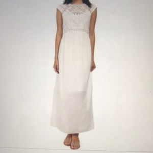 White cut-out maxi dress. Lucky Brand